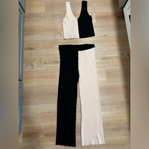 Two-Tone Black and Cream Women's Jumpsuit